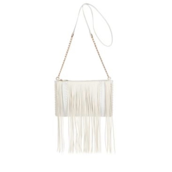 River Island Handbags - River Island White Fringe Crossbody Bag